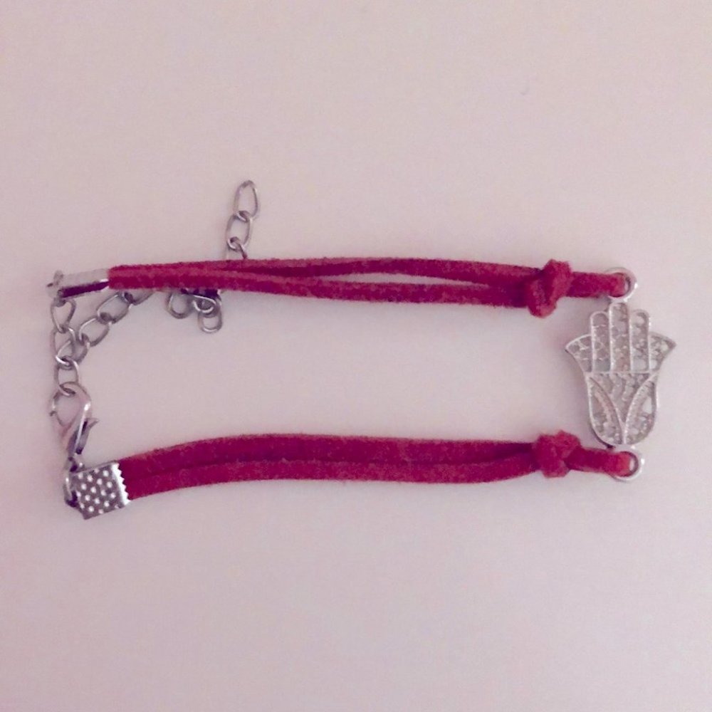 Hamsa Charm Bracelet Red
